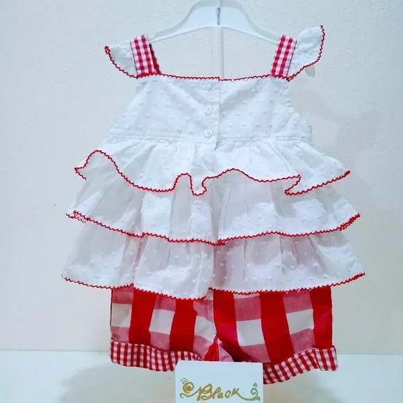 KIDS HEADQUARTERS RED GINGHAM SET SIZE 24M - Picture 8 of 13